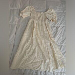 Gap Midi Dress with Puff Sleeves